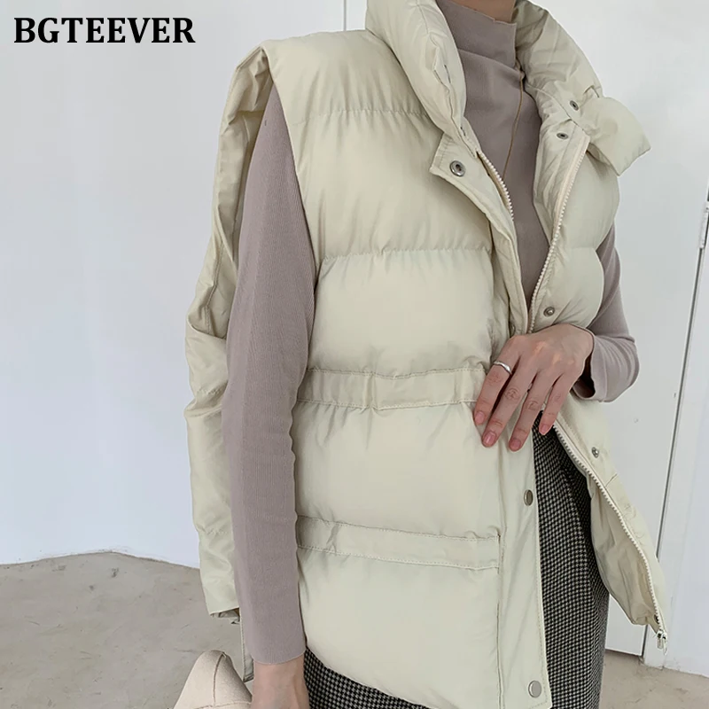 BGTEEVER воротник стойка утолщенный теплый с хлопковой подкладкой без рукавов