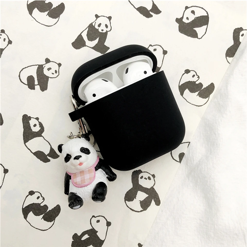 Силиконовый чехол с изображением животного милой собаки панды для Apple Airpods 1/2 чехол Аксессуары Bluetooth беспроводная гарнитура для наушников коробка сумка брелок