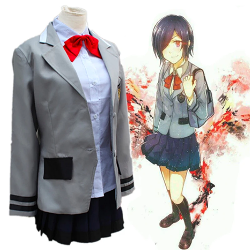 Аниме Токийский Гуль косплей костюмы Touka Кирисима Косплей Костюм Школьная форма