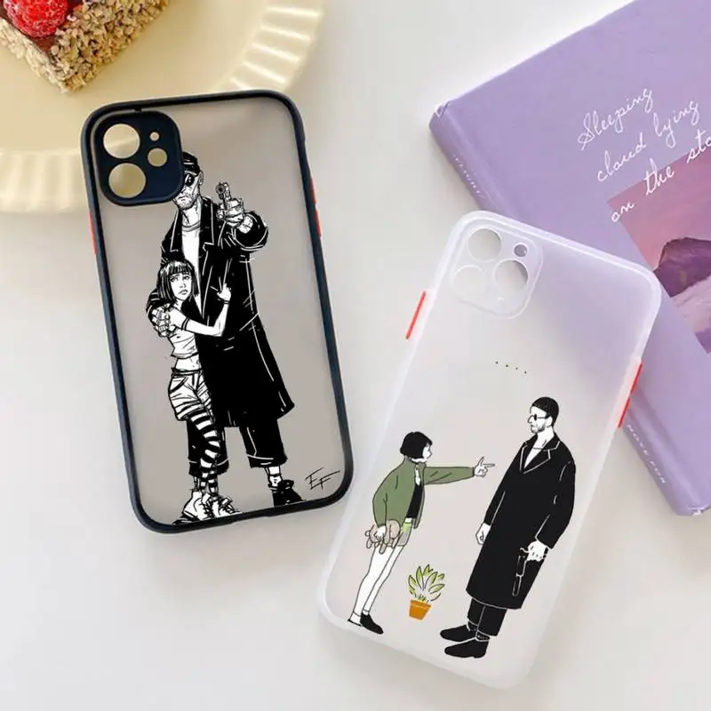 

Killer Leon Phone Case For iPhone 12 11 Mini Pro XR XS Max 7 8 Plus X Matte transparent Back Cover