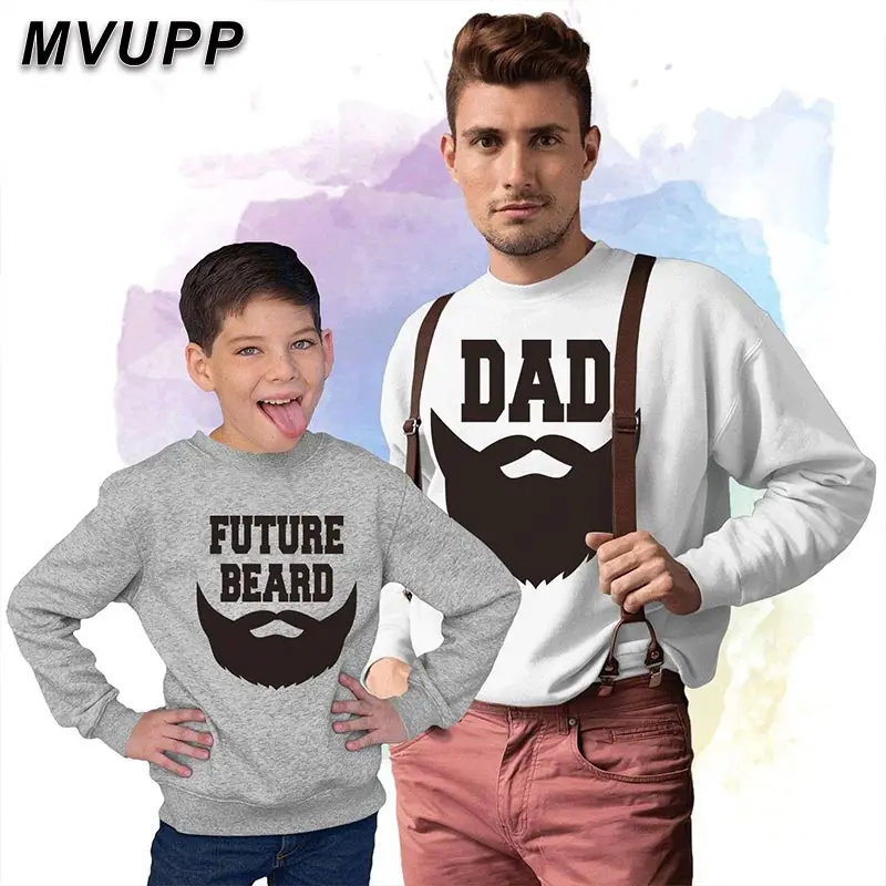 Белая толстовка с длинными рукавами и надписью Папа я Семейные комплекты другие