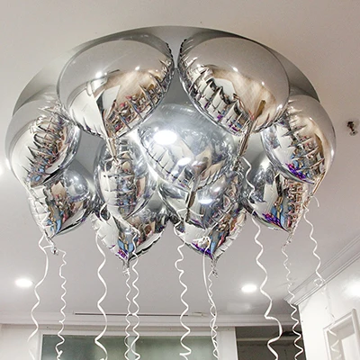 Silver Heart 10pcs 14 шт./компл. 16 дюймов русские письмо с днем рождения фольги Воздушные шары золото серебро День рождения надувные декорации для вечеринки воздушные шары поставки русские неоновые стикеры набор JL0128 - Цвет: Silver Heart 10pcs
