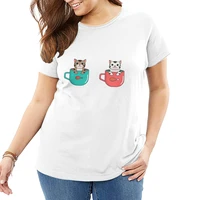lovely cup pets womens white cotton t shirts oversized t shirts for big tall woman large loose tops tee 6xl 5xl 4xl 3xl