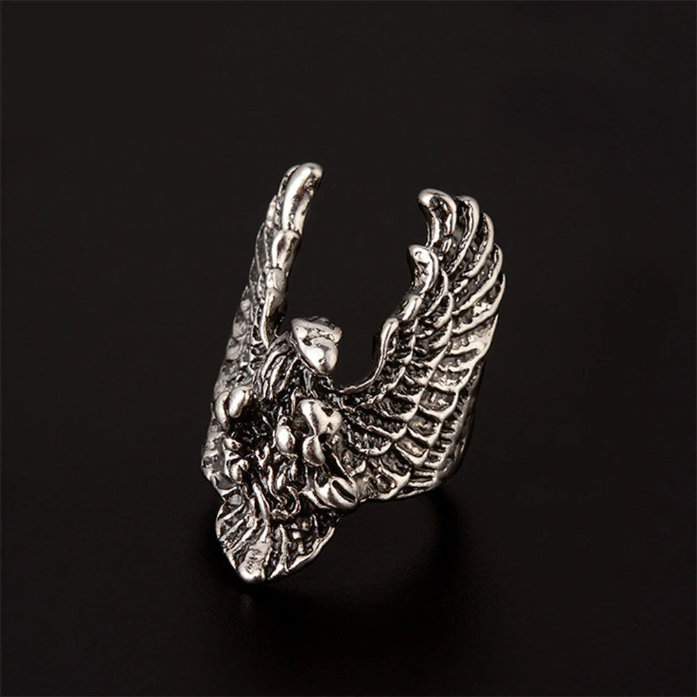 Бесплатная веер Винтажный серебряный Орел животных мужские кольца крутой