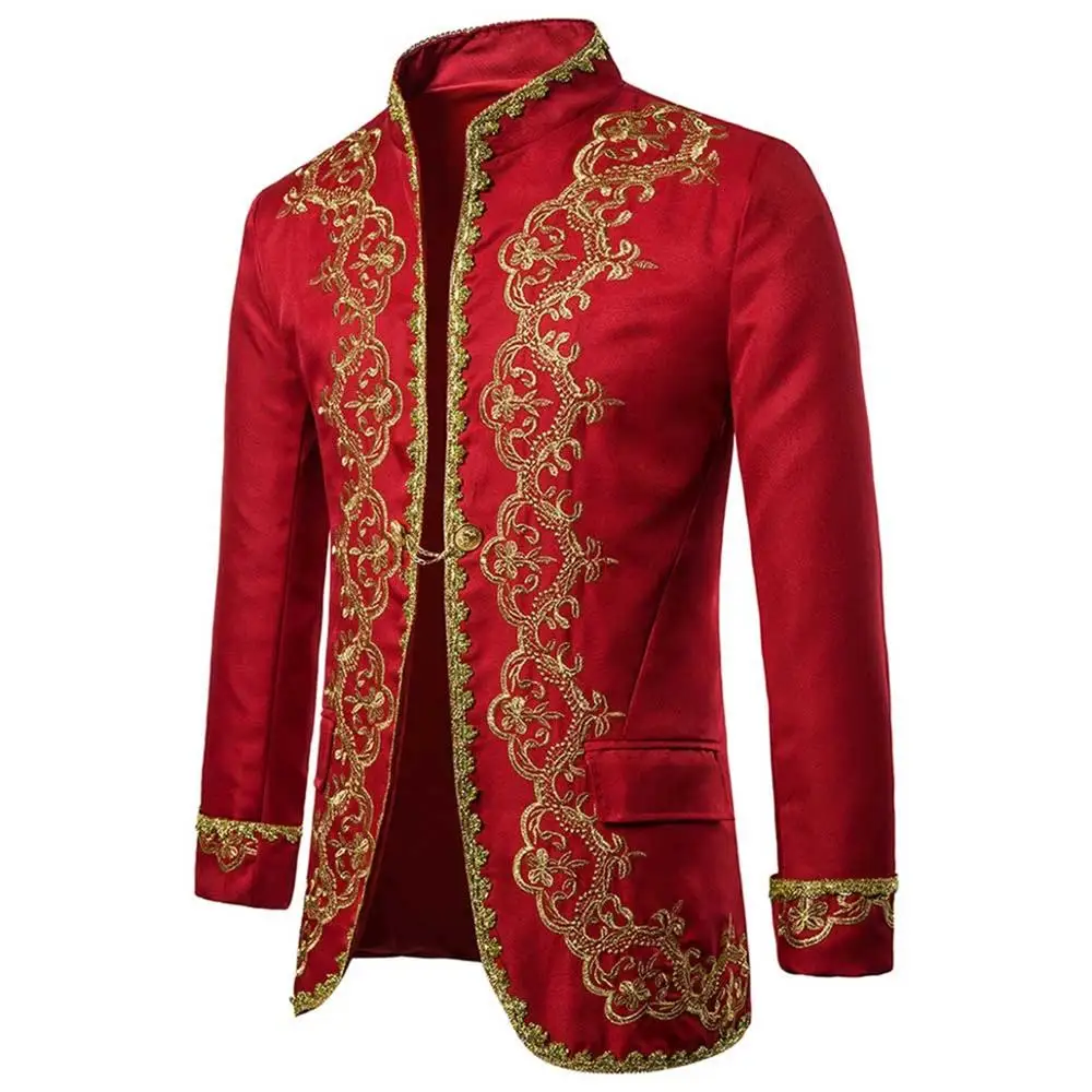 Мужской вышитый жилет и блейзер европейского размера стильный уникальный дизайн