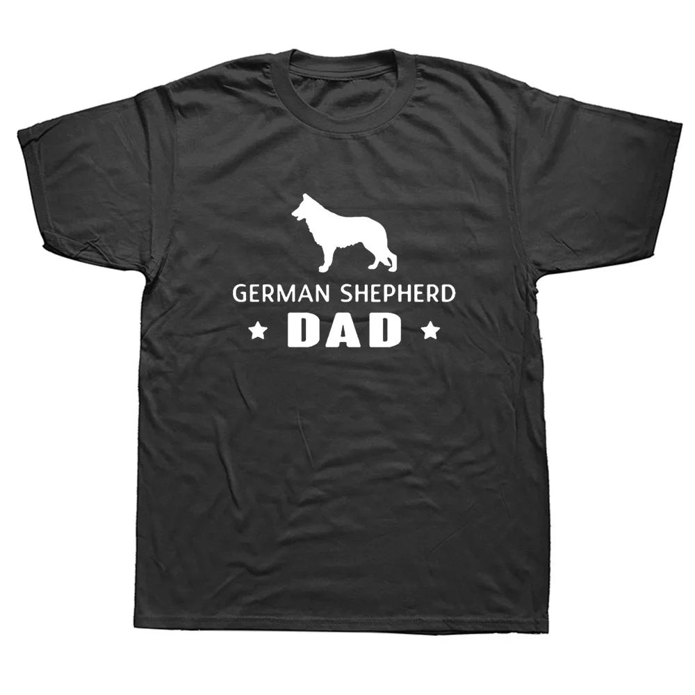 German Shepherd Dog Dad T Shirt Summer Style Short Sleeve Cotton T-shirt High Quality Men Clothings | Мужская одежда