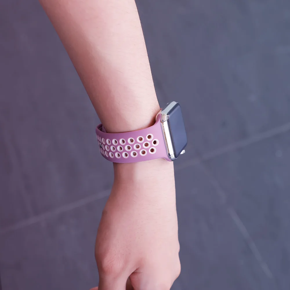 Спортивный ремешок для apple watch band 4 5 42 мм/38 мм iwatch band 44 мм/40 мм ремешок силиконовый браслет дышащий ремешок для часов серии 5 4 3 2