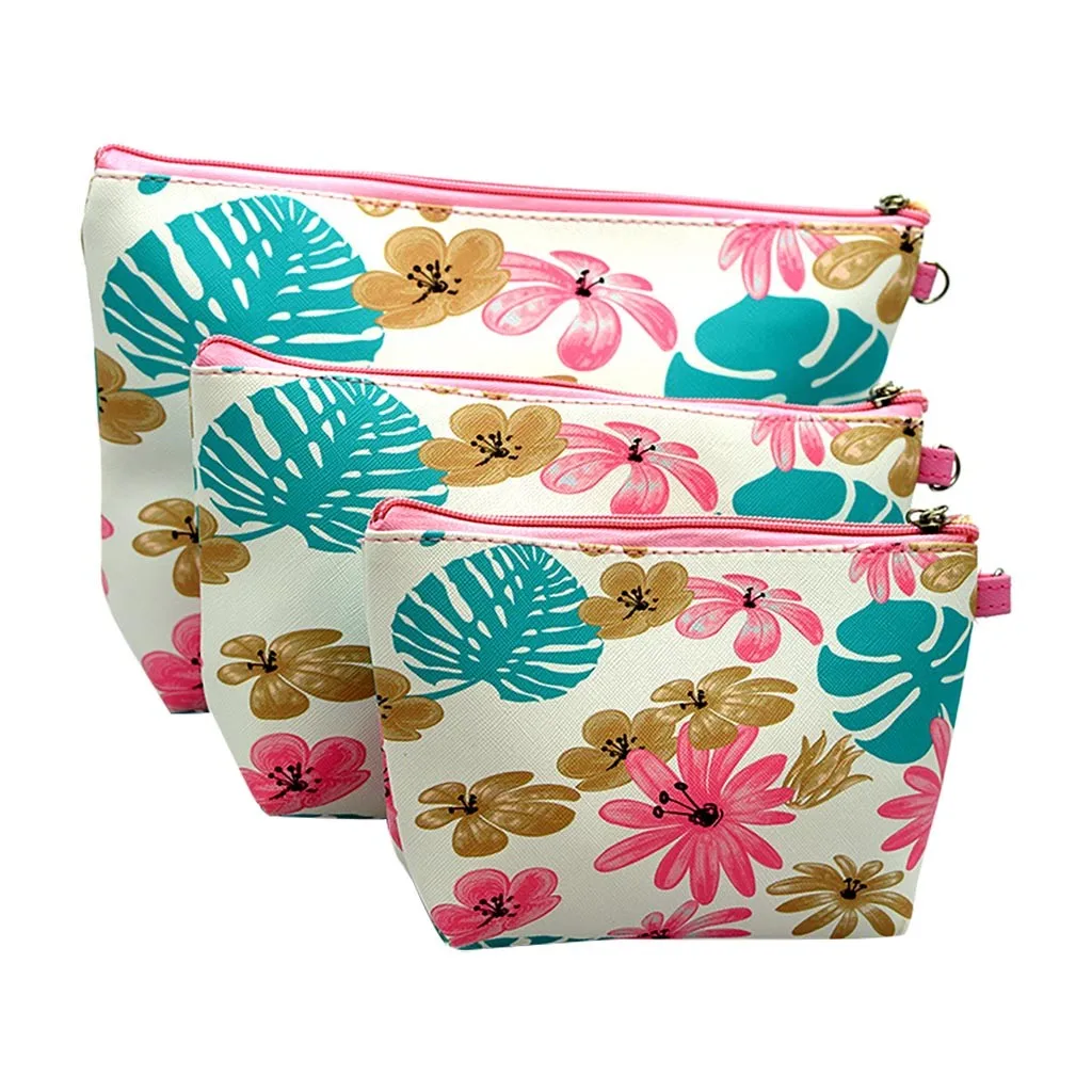 travel cosmetic bag women makeup bags toiletries Women Printing Leather Zipper Handbags Cosmetic Bag Makeup Pouch Purses #G2 | Багаж и