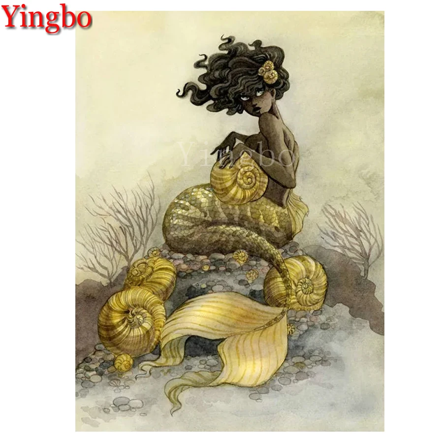 

Новое поступление, 5d алмазная живопись, Русалка, ракушка, алмазная головоломка, картины, персонализированная вышивка, Алмазная мозаика, рож...