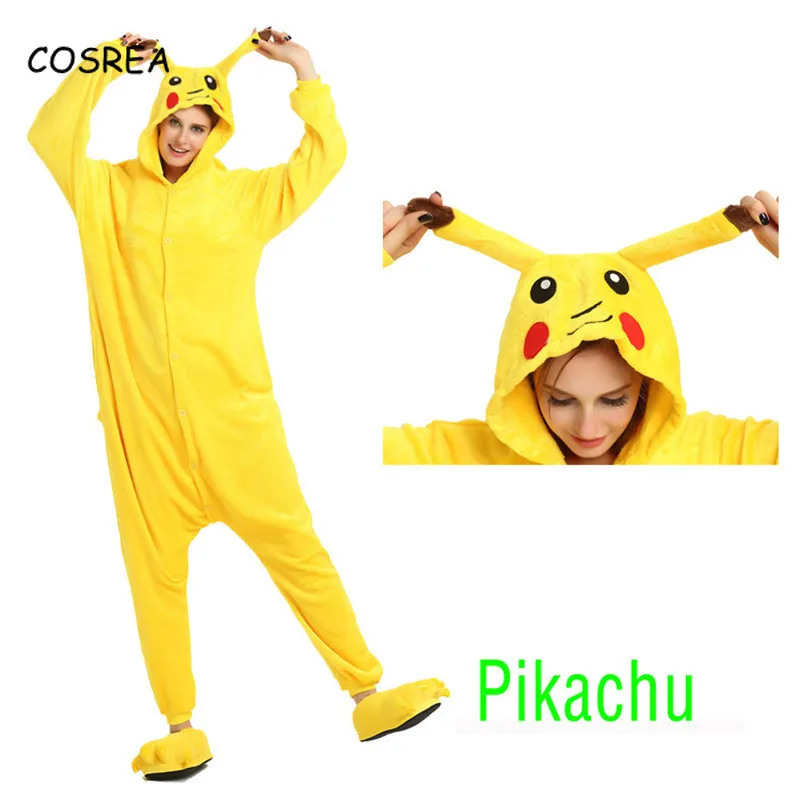 Талисман PIKACHU костюм покемон Onesie Pocket Monster женские цельные пижамы фланелевые пижамы комбинезон одежда костюмы для косплея