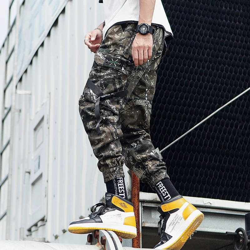 

Streetwear Camouflage Overalls Men Fashion Design Men's Jogging Pants Multi-Pocket SweatPants Mens Cotton Pants Large Size 5XL