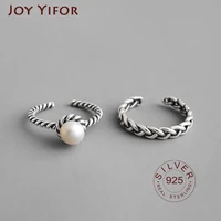 trendy minimalist beads adjustable ring real 925 sterling silver fine jewelry for women party accessories bijoux gift pearl