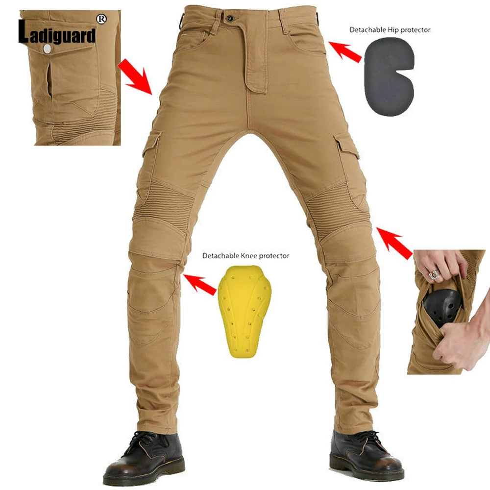 

Ladiguard Plus Size 4xl Men Jeans Pant 2021 Spring Autumn Bike Slim Pants Male Padding Trouser New Patchwork Outdoor Demin Pant