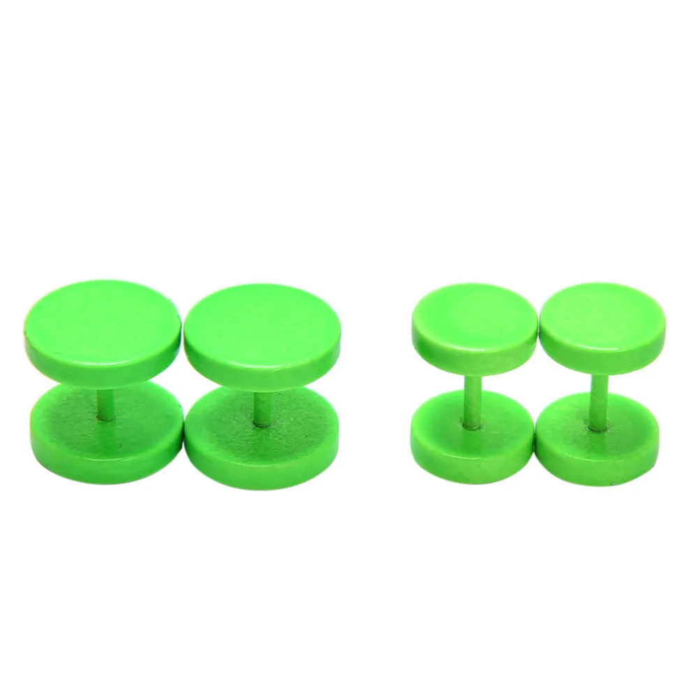 1Pair Fashion Black Silver Stainless Steel Earrings Women Men's Barbell Dumbbell Punk Gothic Stud Earring For Men | Украшения и