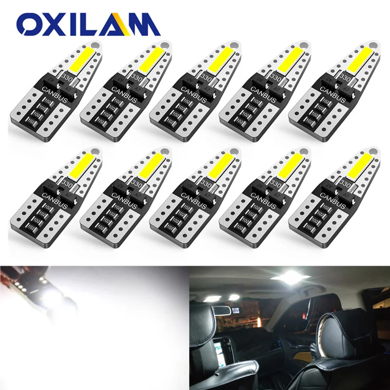 100 шт. T10 W5W Canbus Светодиодная Лампочка для Lada Веста Granta Kalina Niva Renault Duster Megane подкладке