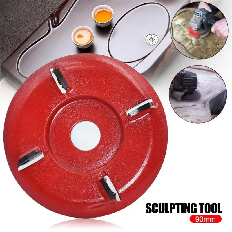 

Wood Carving Cutter Disc Woodworking Shovel Plate Sculpting Tool 4 Teeth Milling Attachment for 16mm Angle Grinder