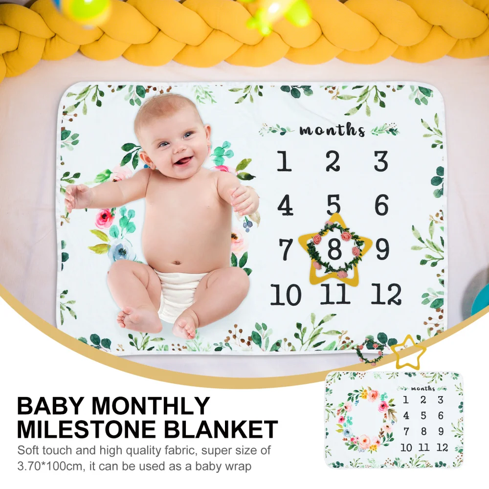 

1 Set/3pcs Monthly Blanket Star Garland Milestone Blanket Baby Photography Prop