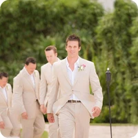 summer linen men suits for wedding suits groom wear bridegroom slim fit casual tuxedos best man blazer two piecesjacketpants