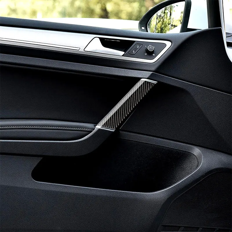 

Carbon Fiber Car Accessories Interior Door Handle Decoration Protective Cover Trim Stickers For Volkswagen Golf 7 2013-2017