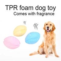 dog teeth toy dog toothbrush cleaning dog teeth toy pet dog tpr foam teether rugby macaron color milk scented chewing molar toy