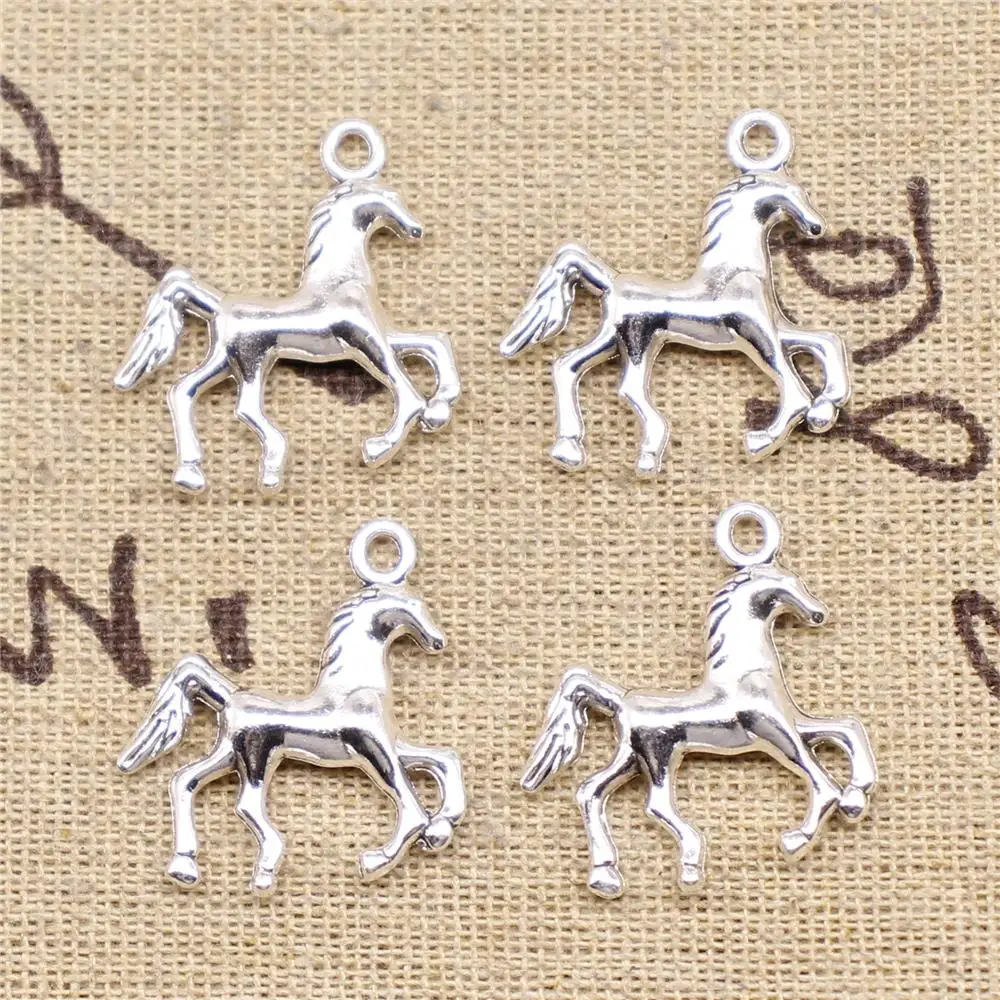 

Cute Charms For Bracelet 5pcs 24x22mm Antique Silver Color Horse Charms
