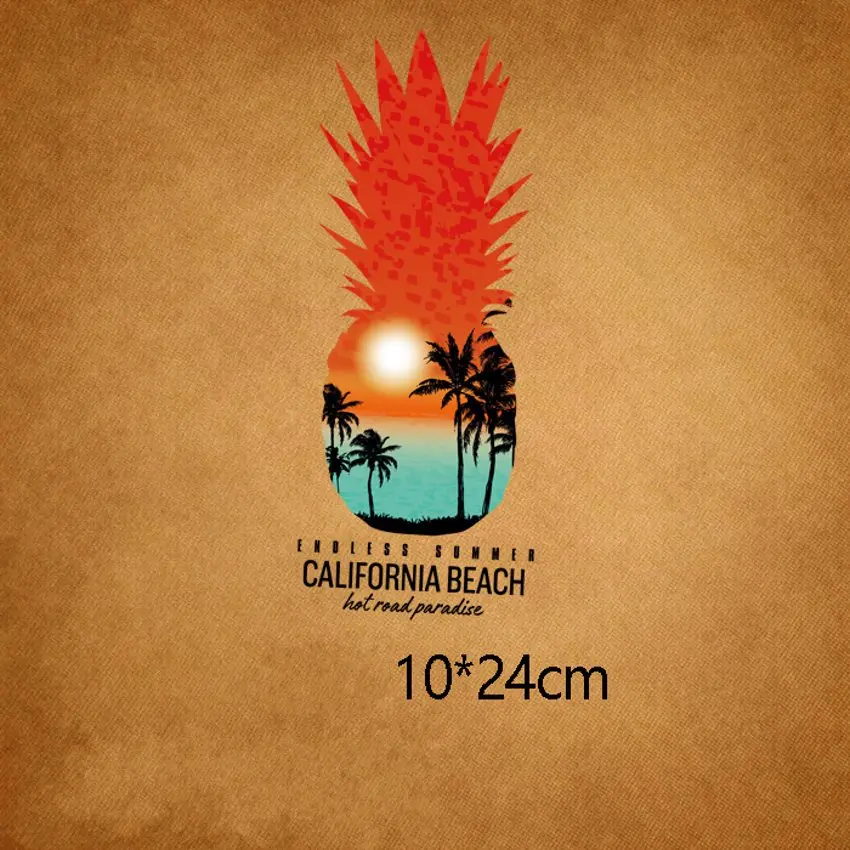 24x10 см модные ананас пейзаж заплаты печатных для теплопередачей DIY Одежда