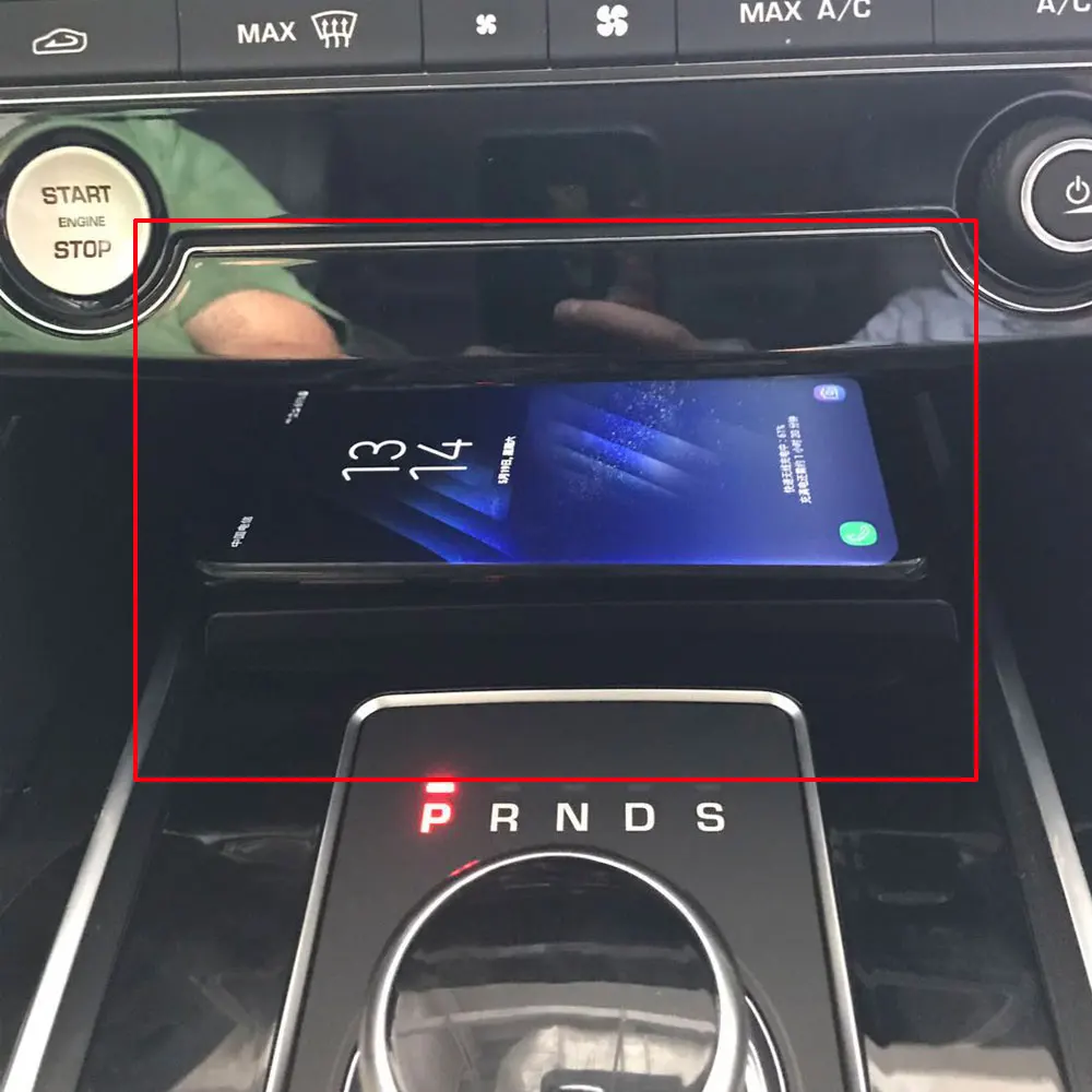 10 Вт QI автомобильное беспроводное зарядное устройство фото для Jaguar XE/XF/XFL/F PACE 2017