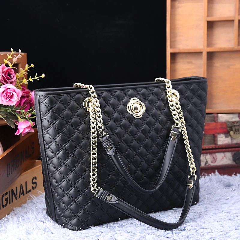 

Genuine Leather Women 2020 New Fashion Rhombic Sheepskin Chain Shoulder Large Capacity Bag Purses and Handbags Luxury Designer