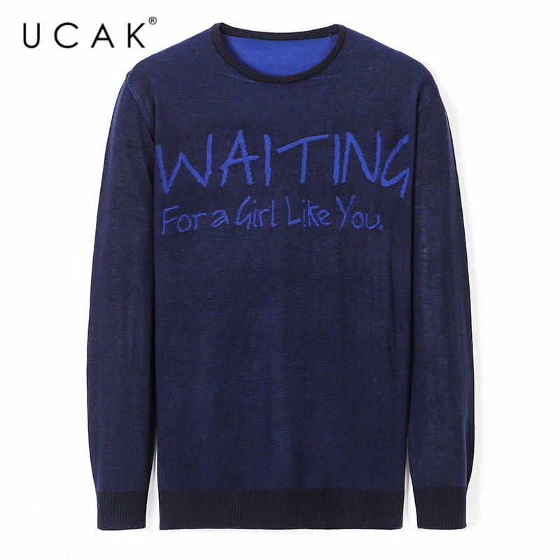 

Мужской свитер с длинным рукавом и круглым вырезом, на осень/зиму