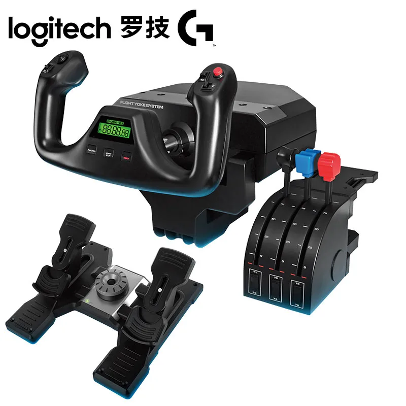 Симулятор полета Logitech Flight Yoke System G Saitek PRO Sim карта с дроссельной заслонкой для ПК