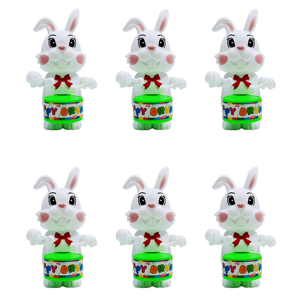 

6pcs Plastic Rabbit Shape Decor Kids Figure Toys Home Decor (Random Color)