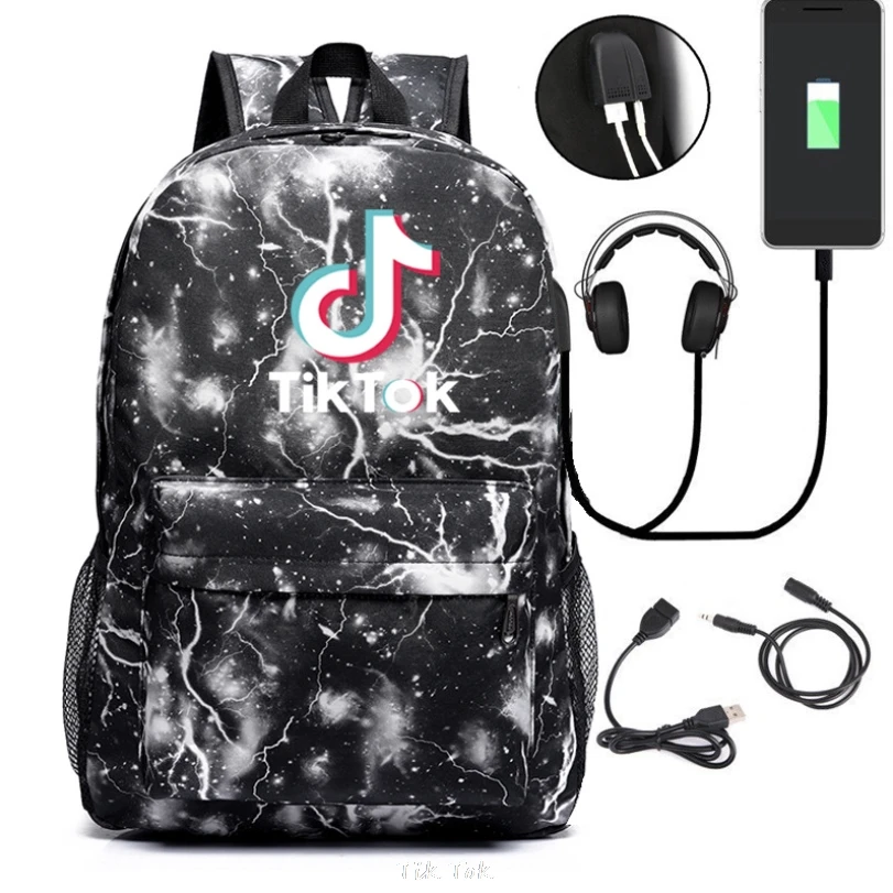 Рюкзак TIK TOK для мужчин и женщин дорожные сумки ноутбука подростков школьные