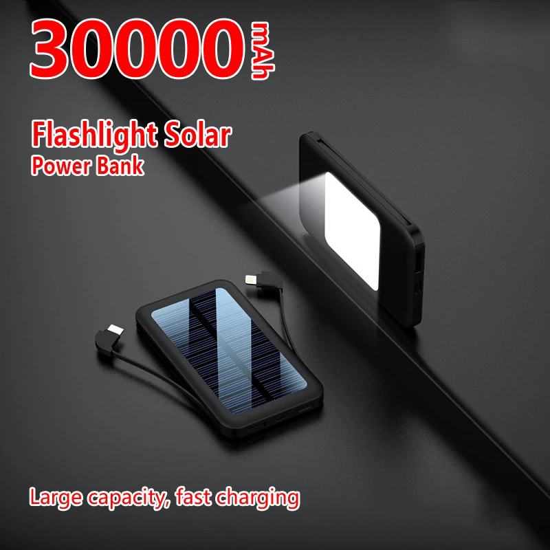 30000mAh Солнечное Мощность Bank быстрая Зарядное устройство для всех смартфонов