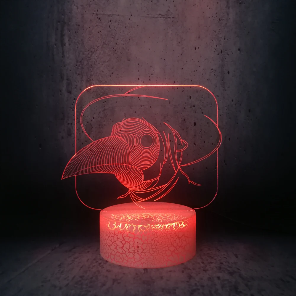 Большой рот голова птицы с шляпой ночник декор для детской комнаты детские