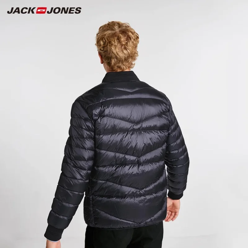 JackJones Для мужчин зимняя куртка Бейсбольным воротником короткая теплая куртка-пуховик 218412507