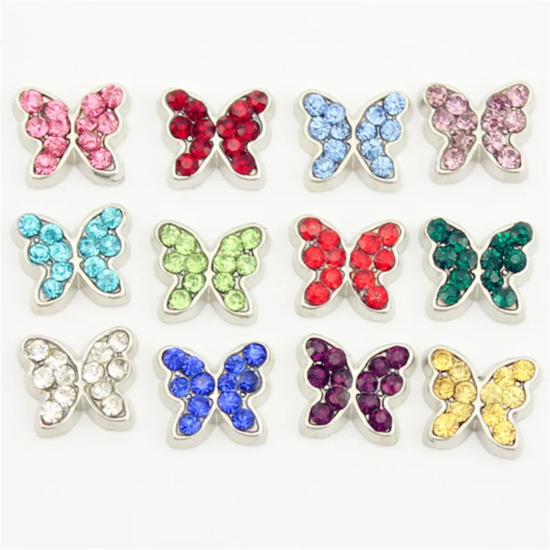 Посеребренные хрустальные подвески с бабочками для изготовления ювелирных