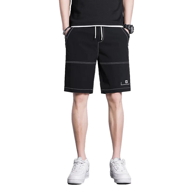 

2021 Summer Men's Men's Casual Pants Youth Shorts Loose Tight Waist Men's Loose Five-point Pants Pants Breeches