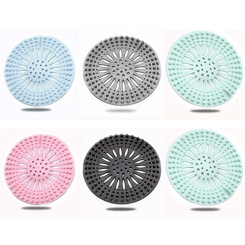 

Hair Catcher Durable Silicone Hair Stopper Shower Drain Covers Easy to Install and Clean for Bathroom Bathtub 6 Pack