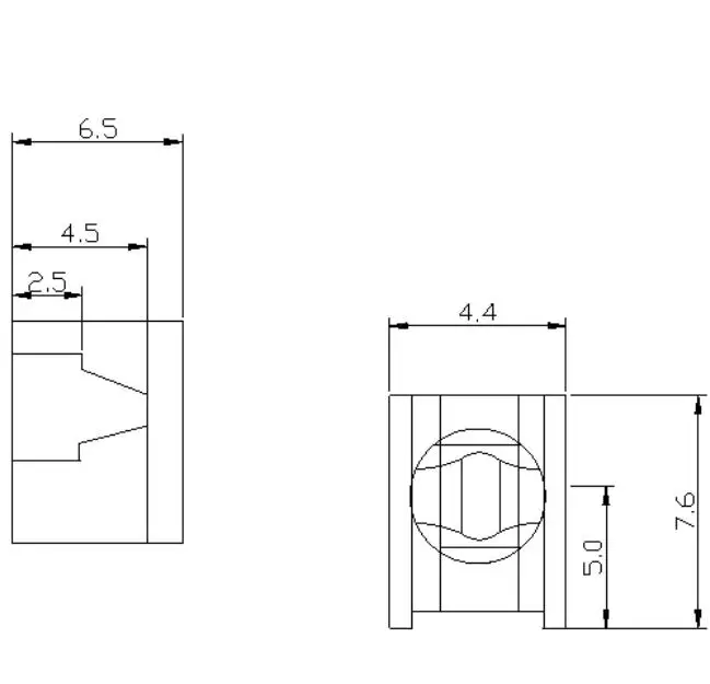 100 шт. светодиодный светильник отверстие черный держатель лампы с 3 мм 90 градусов