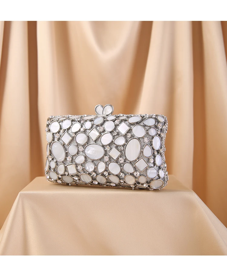 

gold silver shell Rhinestone Crystal Clutch Luxury Women’s Evening Party Purse Ladies Dinner Shoulder Handbags Female Clutches