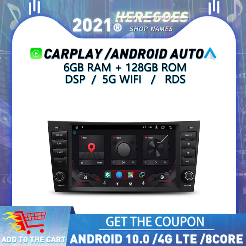 Автомобильный DVD мультимедийный плеер Carplay 8 &quotDSP Android 10 0 для Benz W211 W463 W219 W209 2004 2011