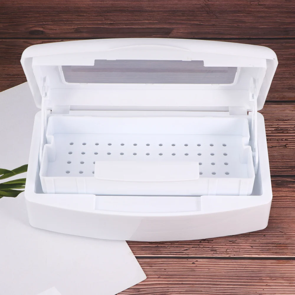 Transparent Lid Sterilizer Box Nail Art Tool Sterilizing Tray Salon Manicure Cleaning For Daily Use Decorations | Красота и здоровье