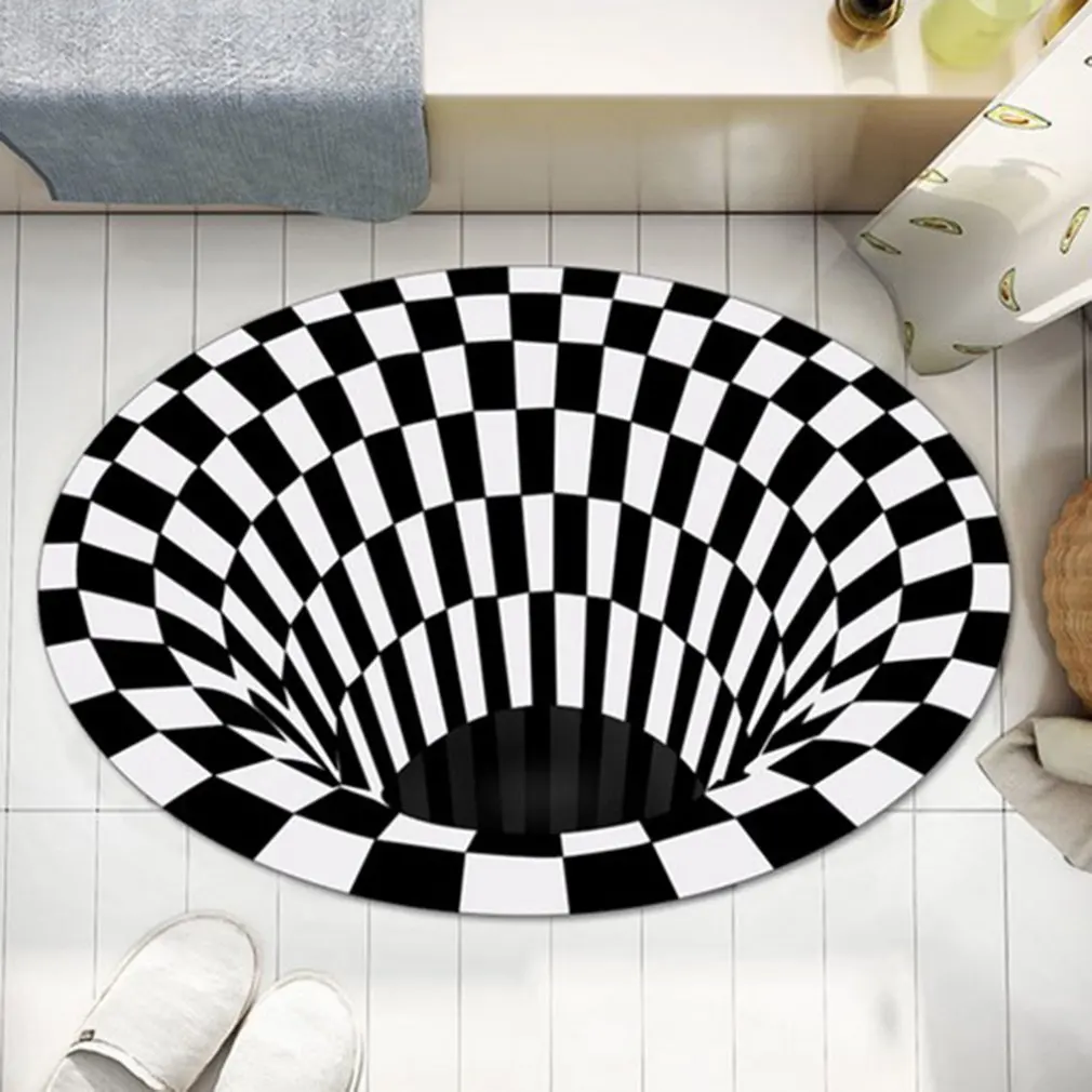 3D стерео видение Овальный напольный коврик скандинавский стиль подходит для