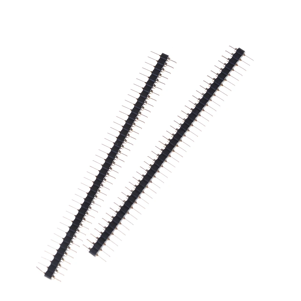 

10pcs/lot New 40 Pin Single Row 2.54mm Male Connector Breakable Strip Gold Plated Straight Round Pin Header Strip