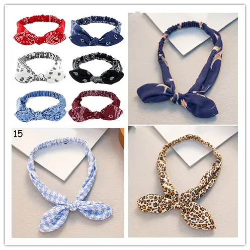 Повязка на голову Женская эластичная с узелком тюрбан кроличьими ушками и