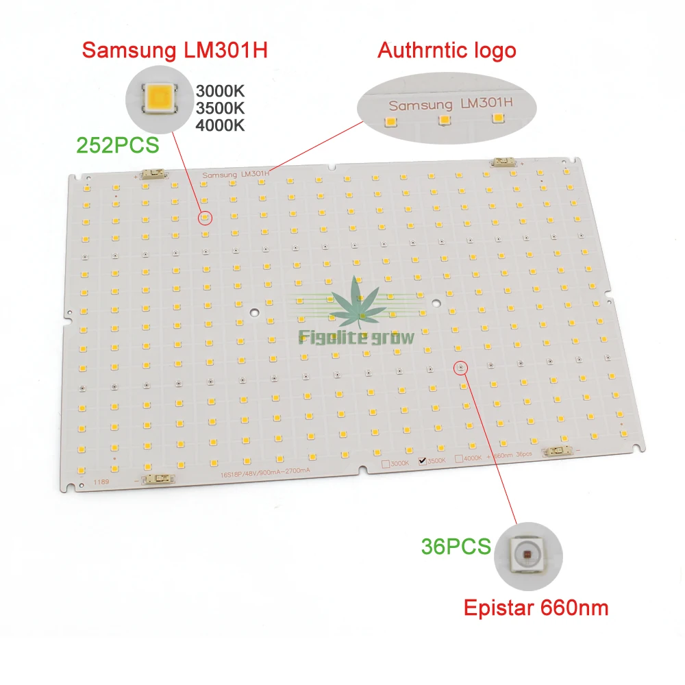 Высокая PPFD затемнения Samsung LM301H Квантово Tech LED V3 доска 3000K/3500K mix660nm УФ IR led grow light 7 лет