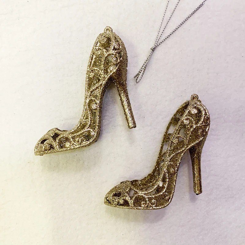 Подвесные Украшения для новогодней елки бледно-золотые открытые на высоком