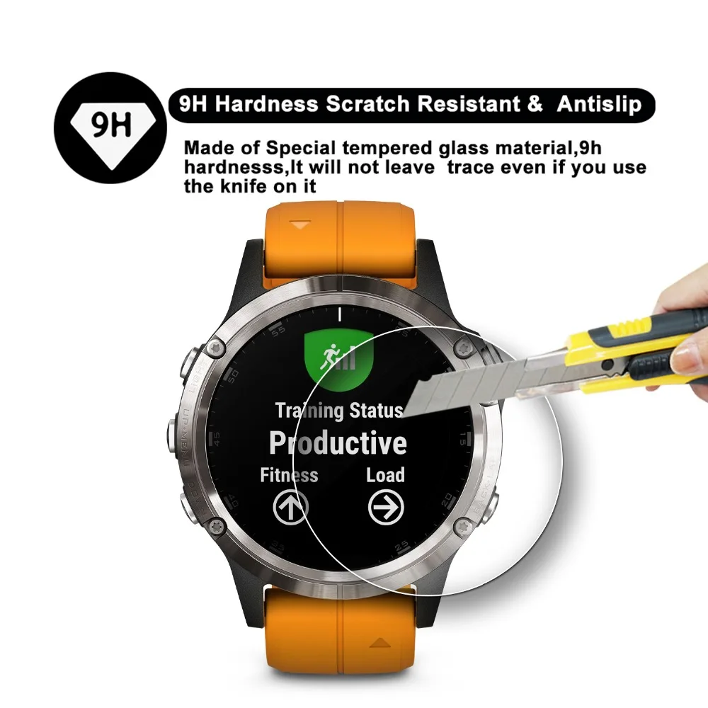 1/2 Pcs 9H Real Full Coverage Film Tempered Glass Watch Screen Protector for Garmin Fenix 5 Smart Phone Accessories | Электроника