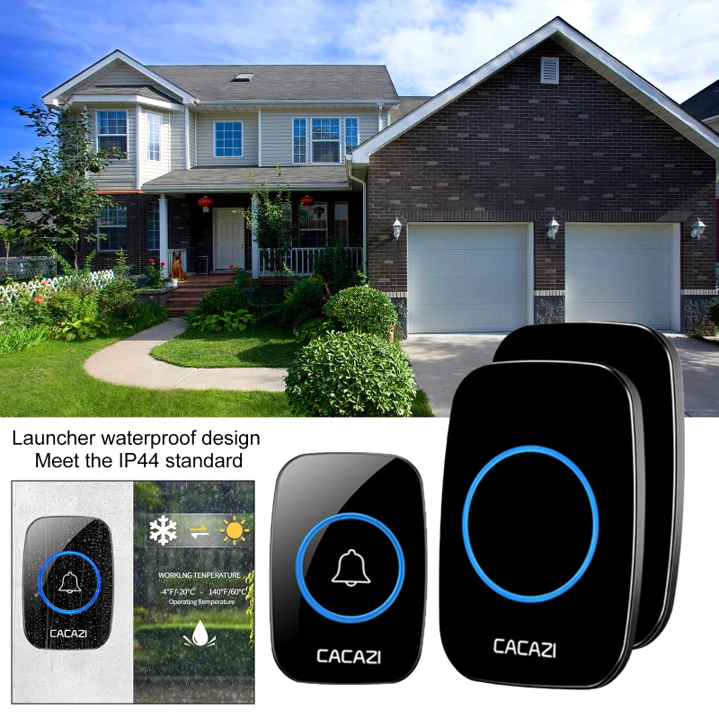 

Wireless Waterproof Doorbell 300m Range US EU UK AU Plug Home Intelligent Door Bell Chime 1 2 Button 1 2 3 Receiver