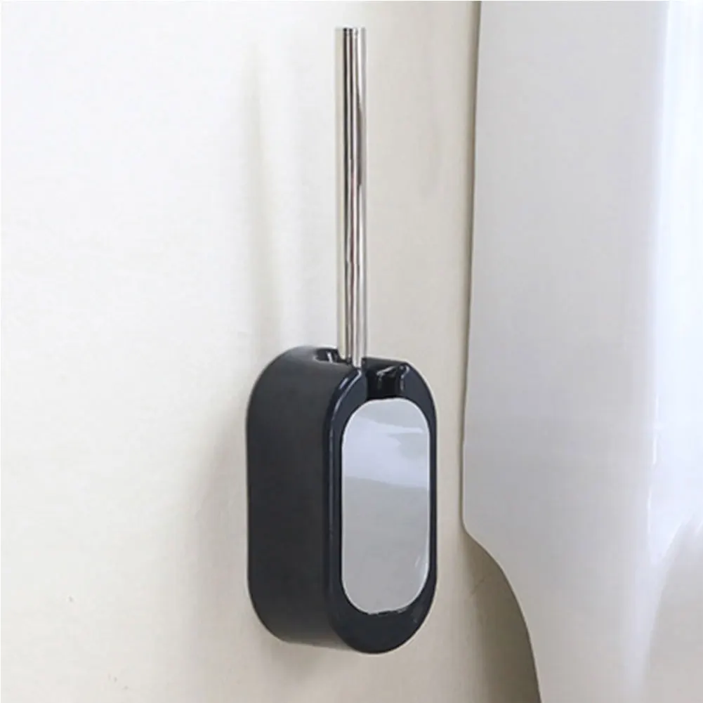 

Set Toilet Brush Long Handle Home Wall Mount Modern Bathroom Storage Box Cleaning Punch Free